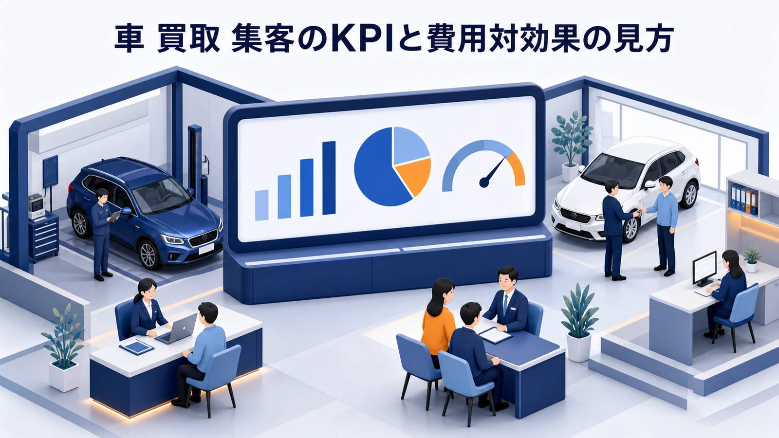 車 買取 集客のKPIと費用対効果の見方