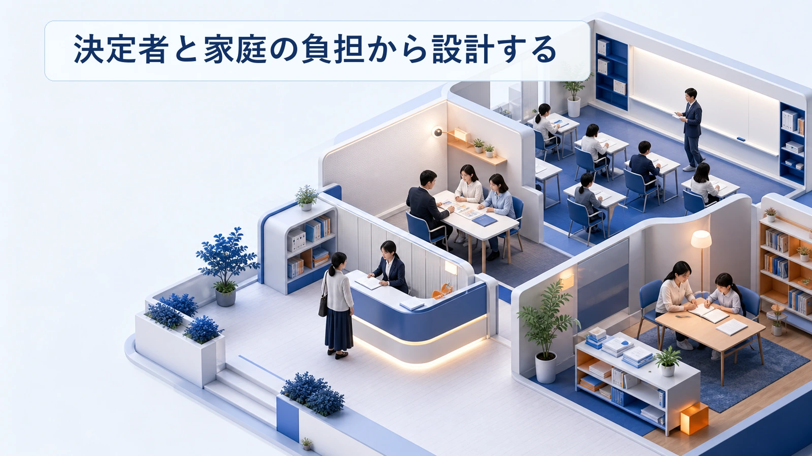 習い事教室の集客を決定者と家庭の負担から設計する考え方の図解