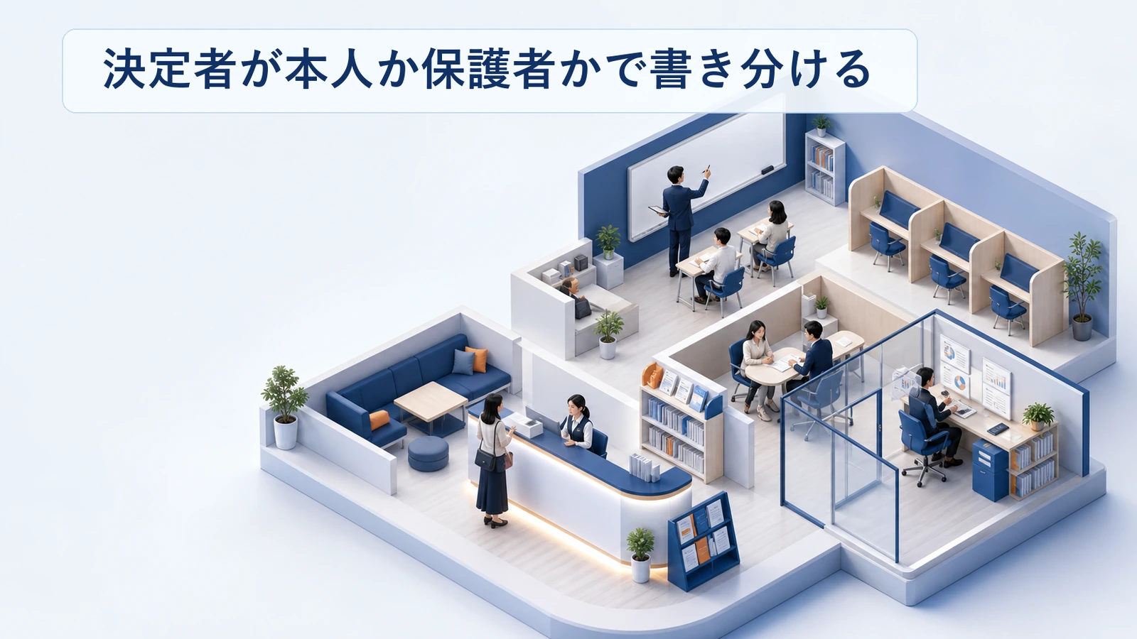 習い事教室の決定者が本人か保護者かで書き分ける方法の図解