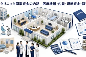 クリニック開業資金の内訳|医療機器・内装・運転資金・融資