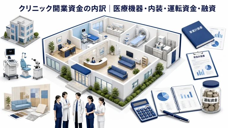クリニック開業資金の内訳|医療機器・内装・運転資金・融資