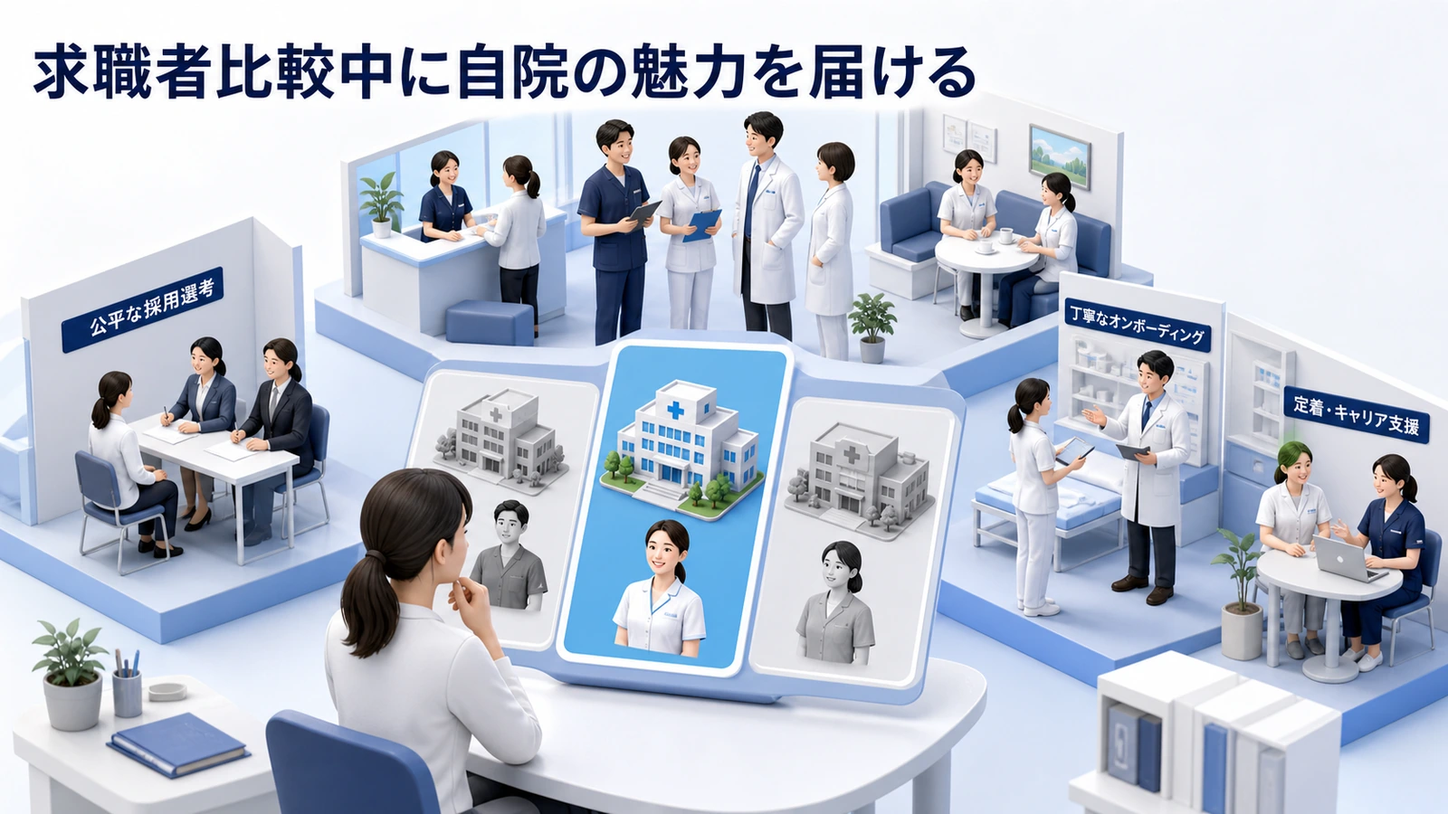 求職者比較中に自院の魅力を届ける