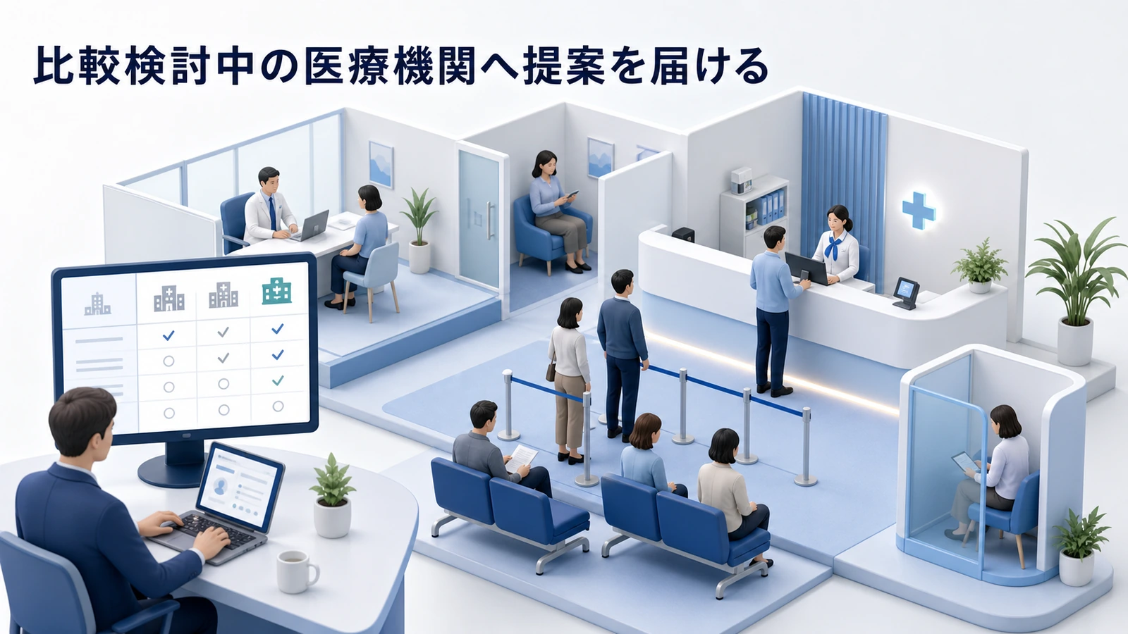 比較検討中の医療機関へ提案を届ける