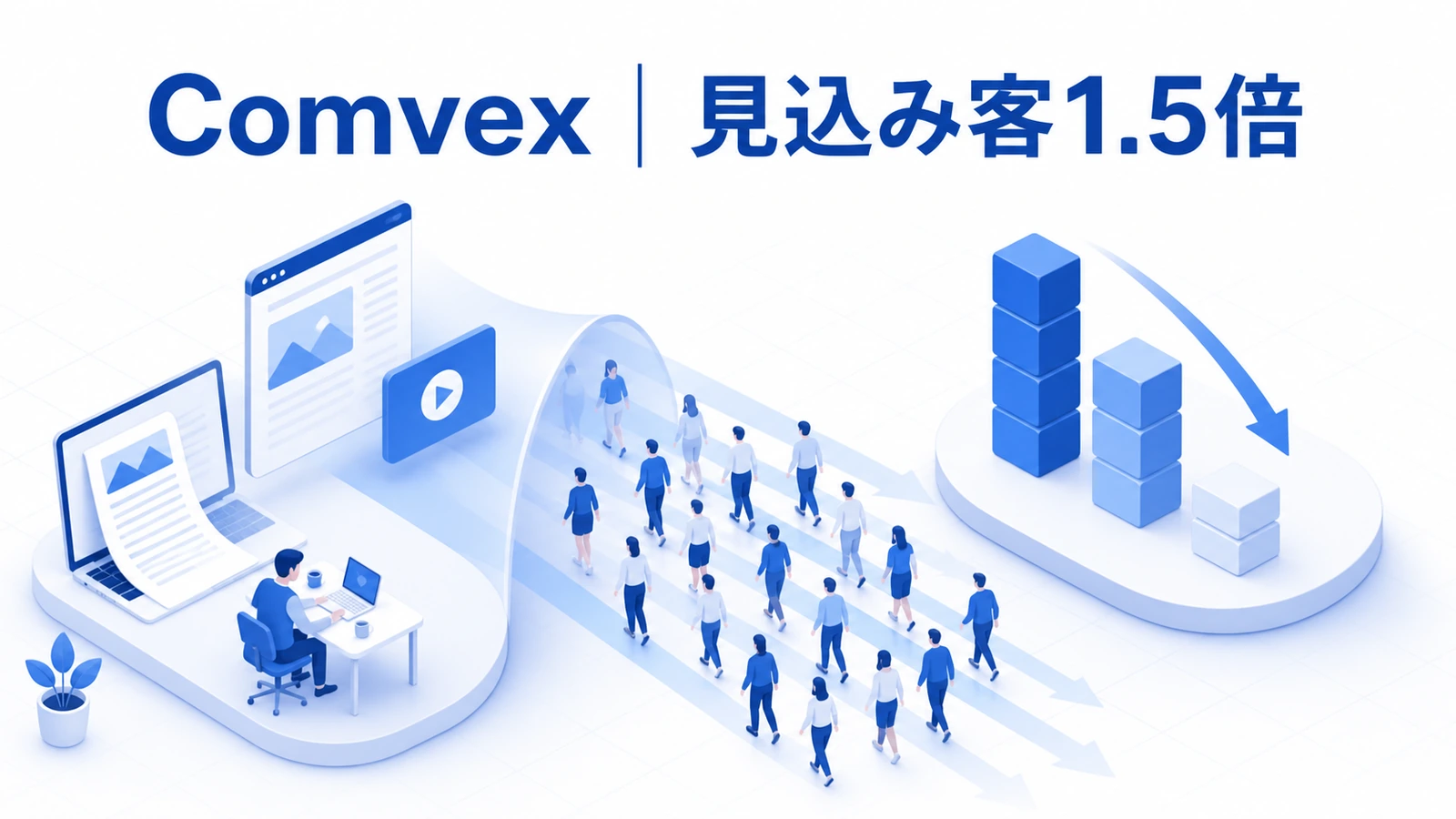 Comvexが記事とセミナーをつなぎ見込み客を増やした事例イメージ