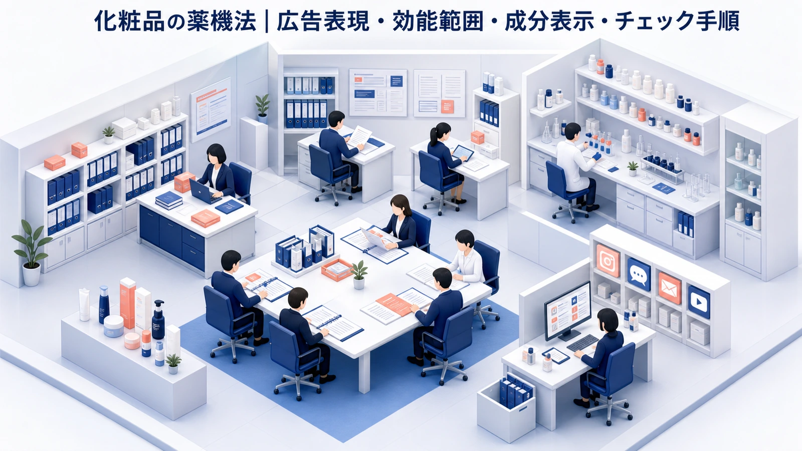 化粧品の薬機法｜広告表現・効能範囲・成分表示・チェック手順