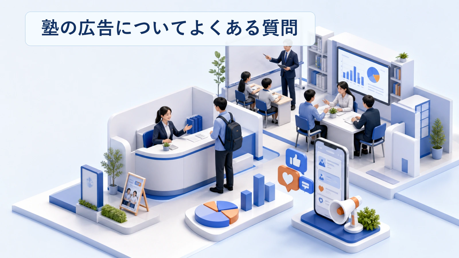 塾の広告に関するよくある質問と回答をまとめた図解