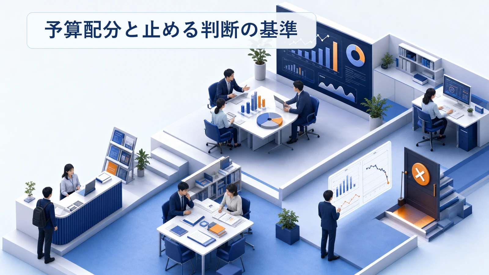 塾の広告の予算配分と止める判断の基準を整理した図解