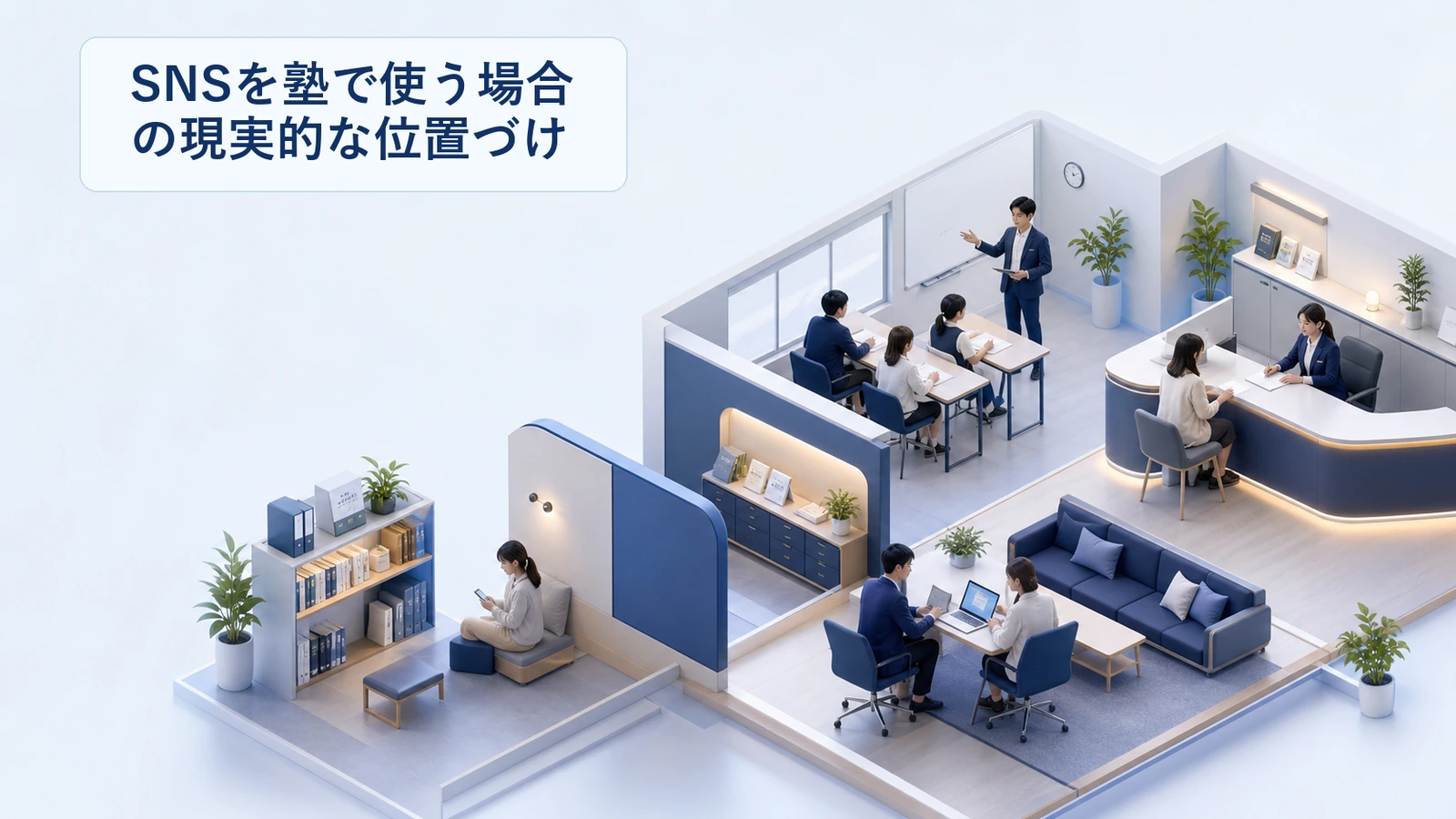 塾がSNSを使う場合の現実的な役割を整理した図解