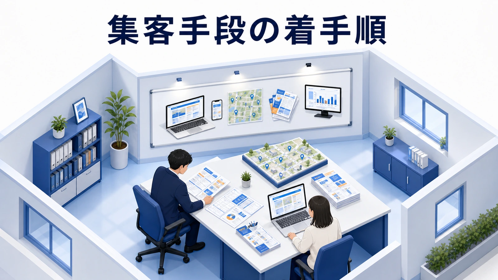 塾の集客手段ごとの役割と着手する順番を整理した図解