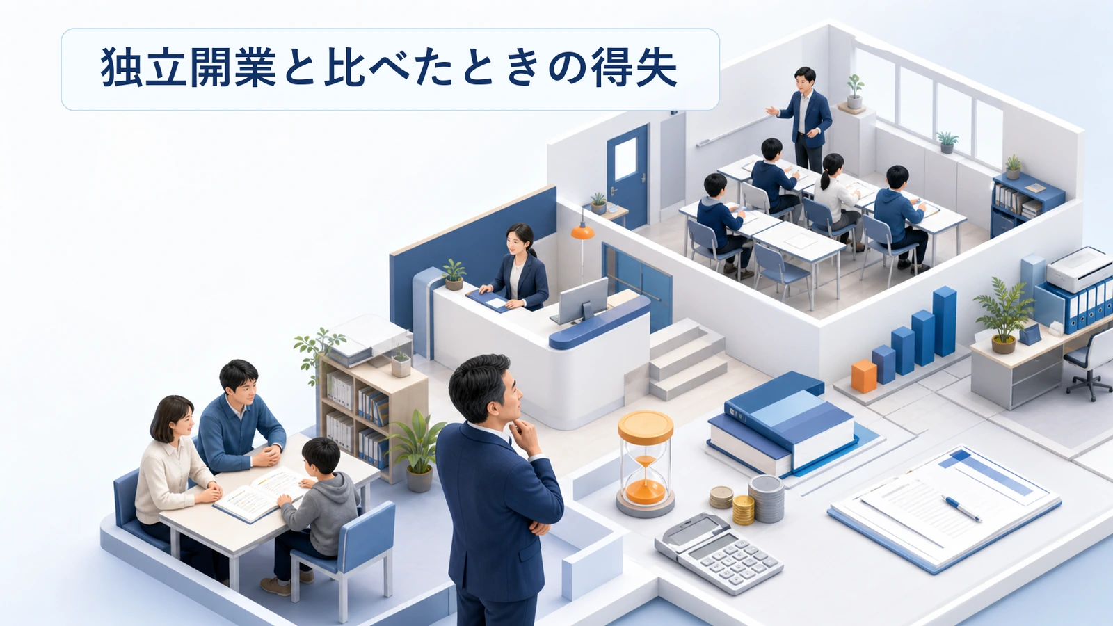 塾フランチャイズと独立開業を比較した図解