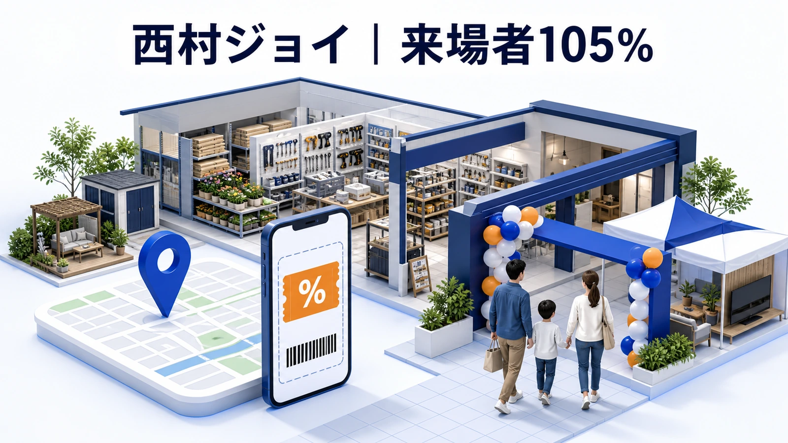 位置情報広告とクーポンでイベント来場者を増やした西村ジョイの集客事例