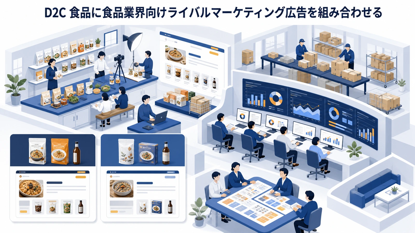 D2C 食品に食品業界向けライバルマーケティング広告を組み合わせる