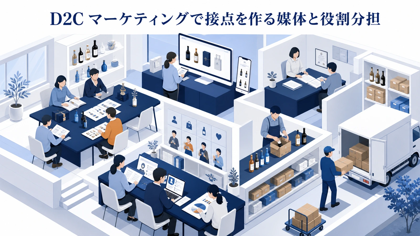 D2C マーケティングで接点を作る媒体と役割分担