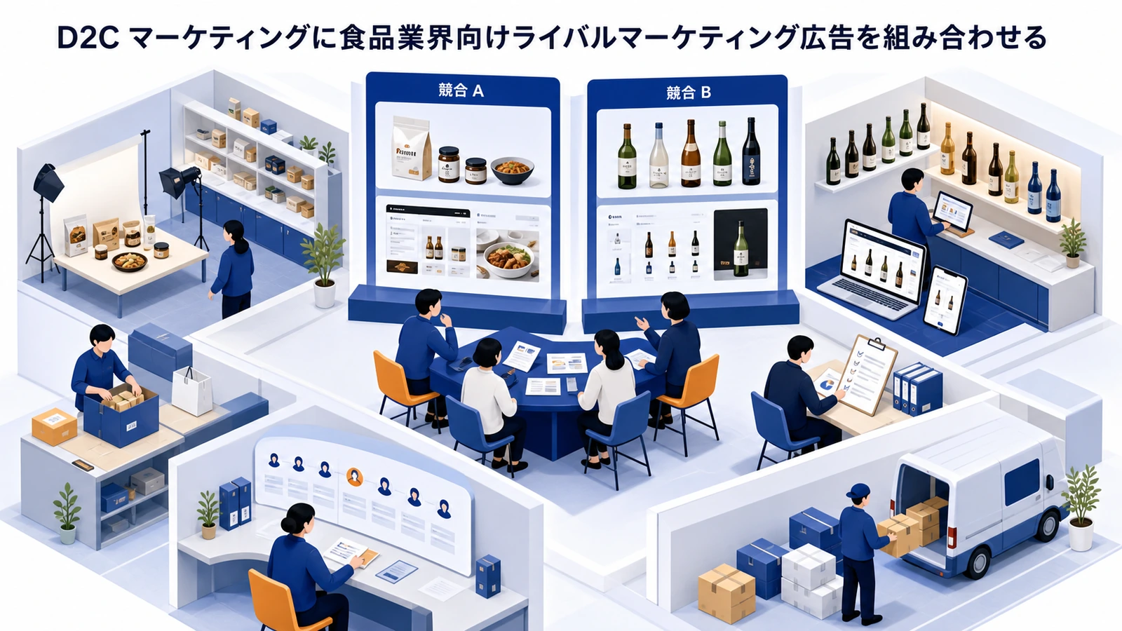 D2C マーケティングに食品業界向けライバルマーケティング広告を組み合わせる