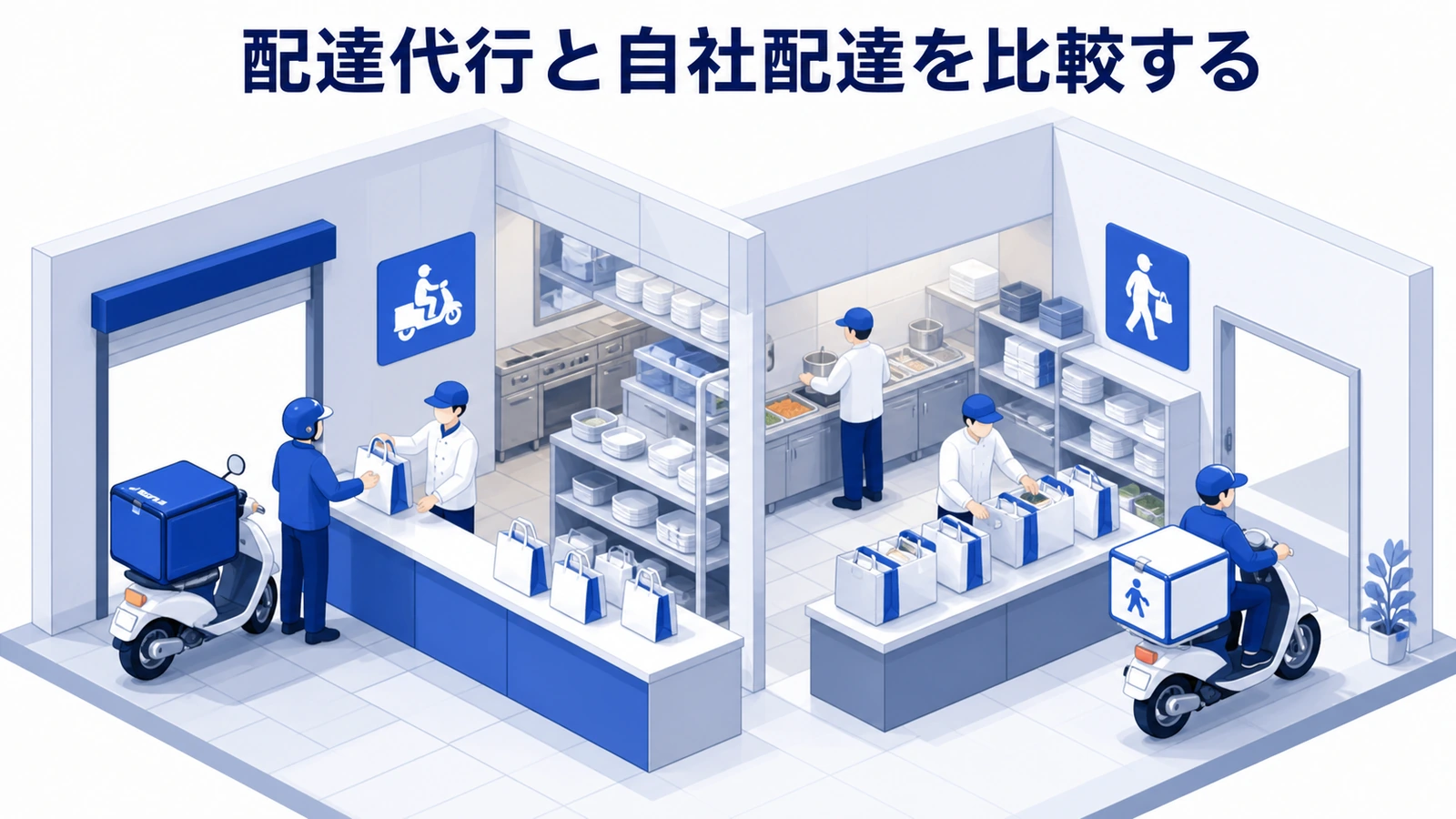 配達代行と自社配達を比較する