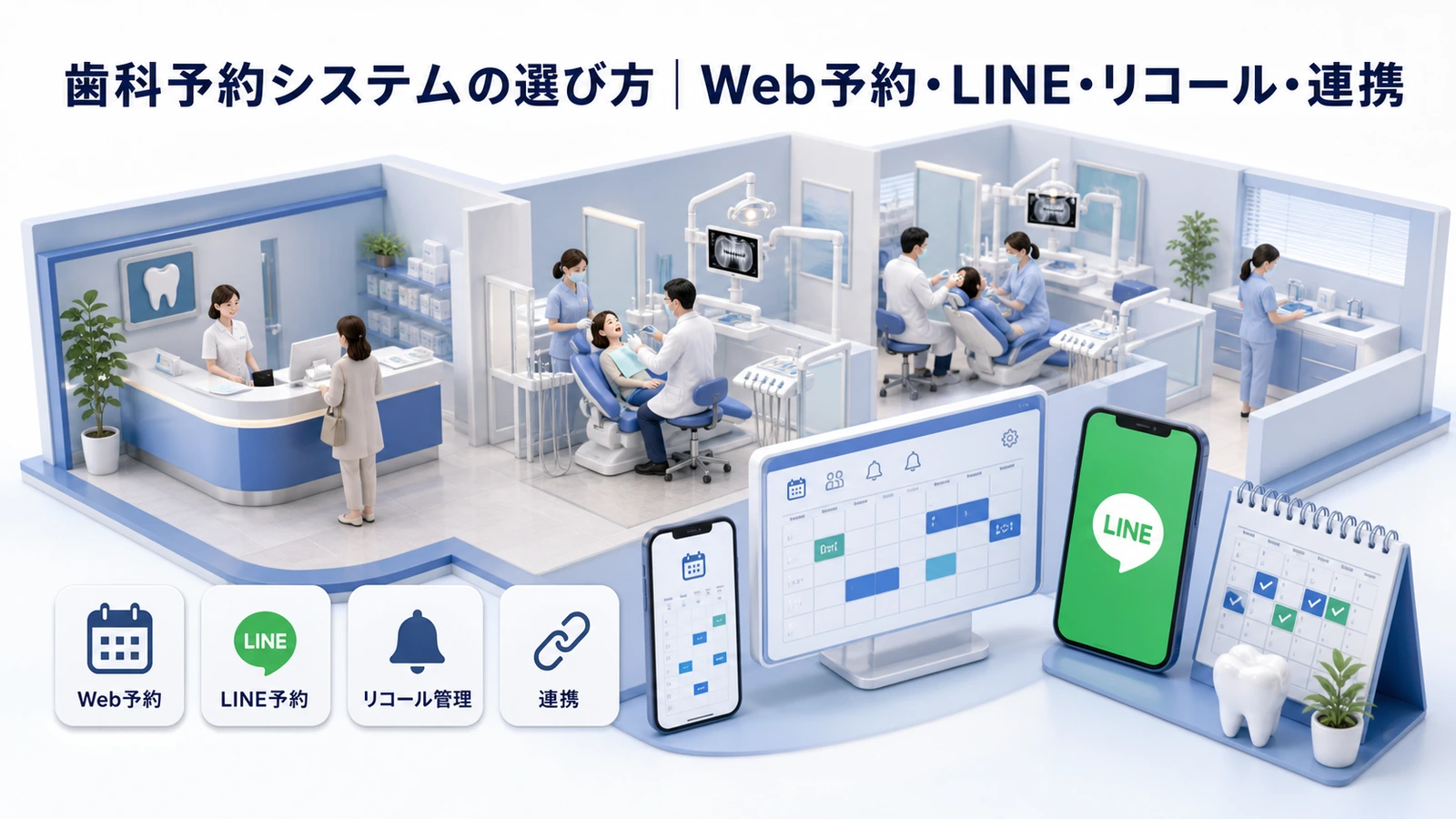 歯科予約システムの選び方｜Web予約・LINE・リコール・連携