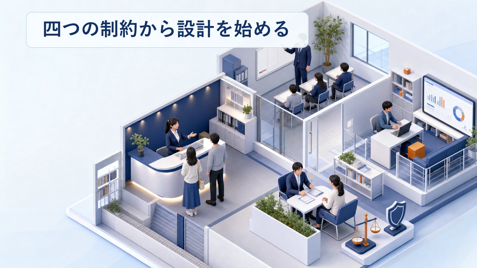 教育マーケティングの四つの制約を整理した図解