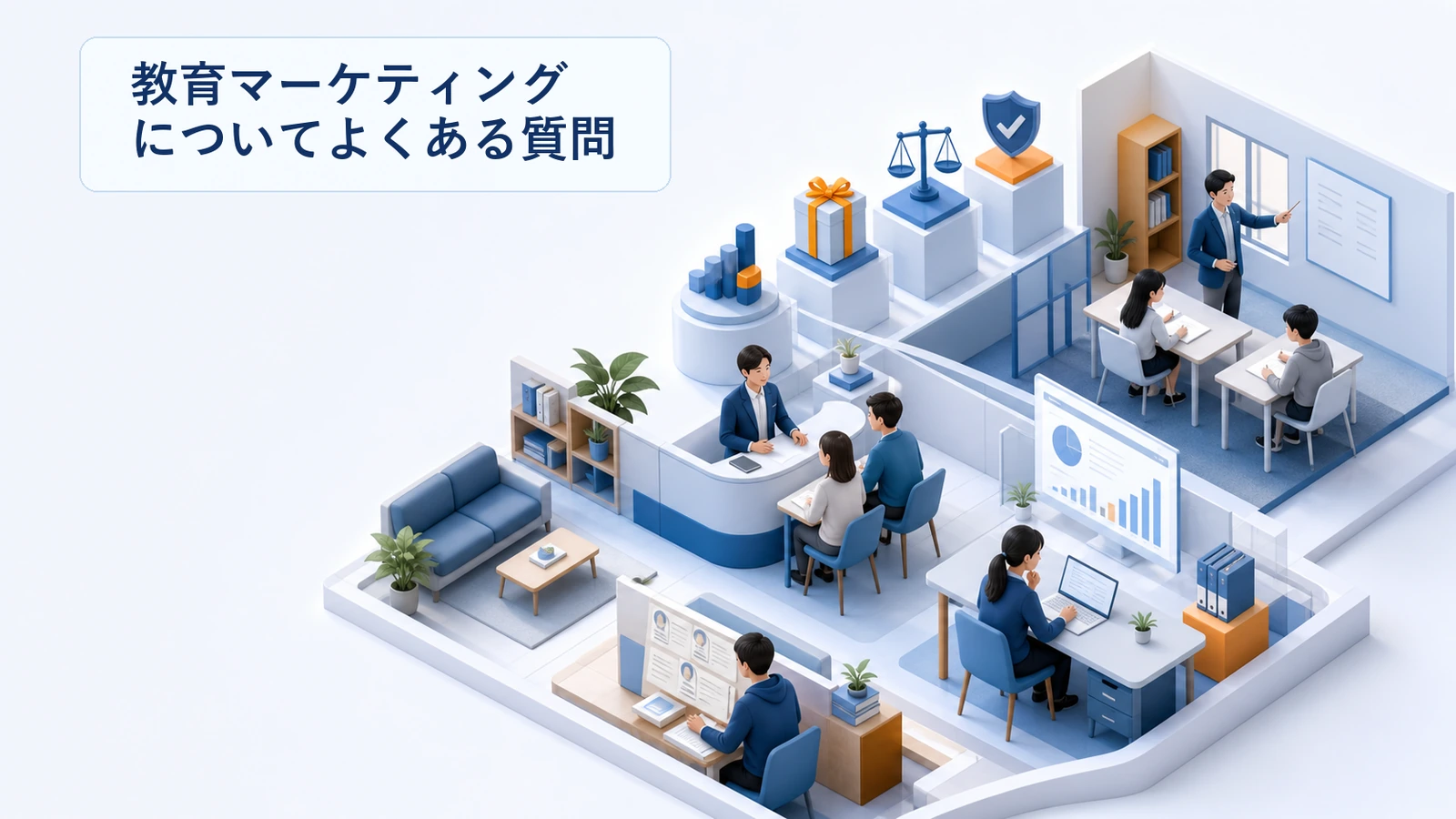 教育マーケティングに関するよくある質問と回答をまとめた図解