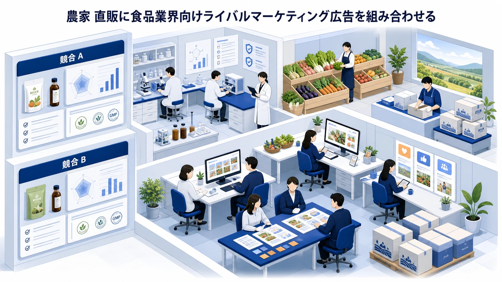 農家 直販に食品業界向けライバルマーケティング広告を組み合わせる