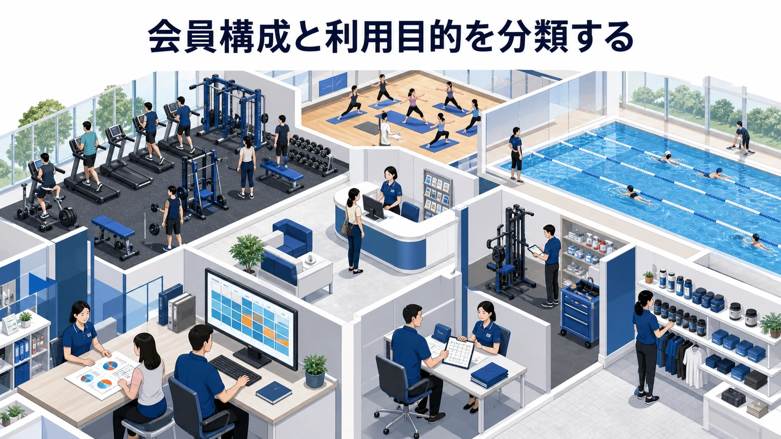 会員構成と利用目的を分類する
