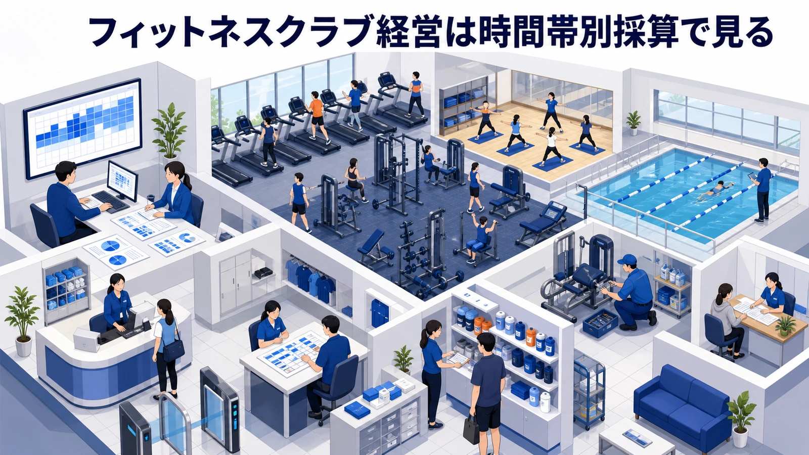 フィットネスクラブ経営は時間帯別採算で見る