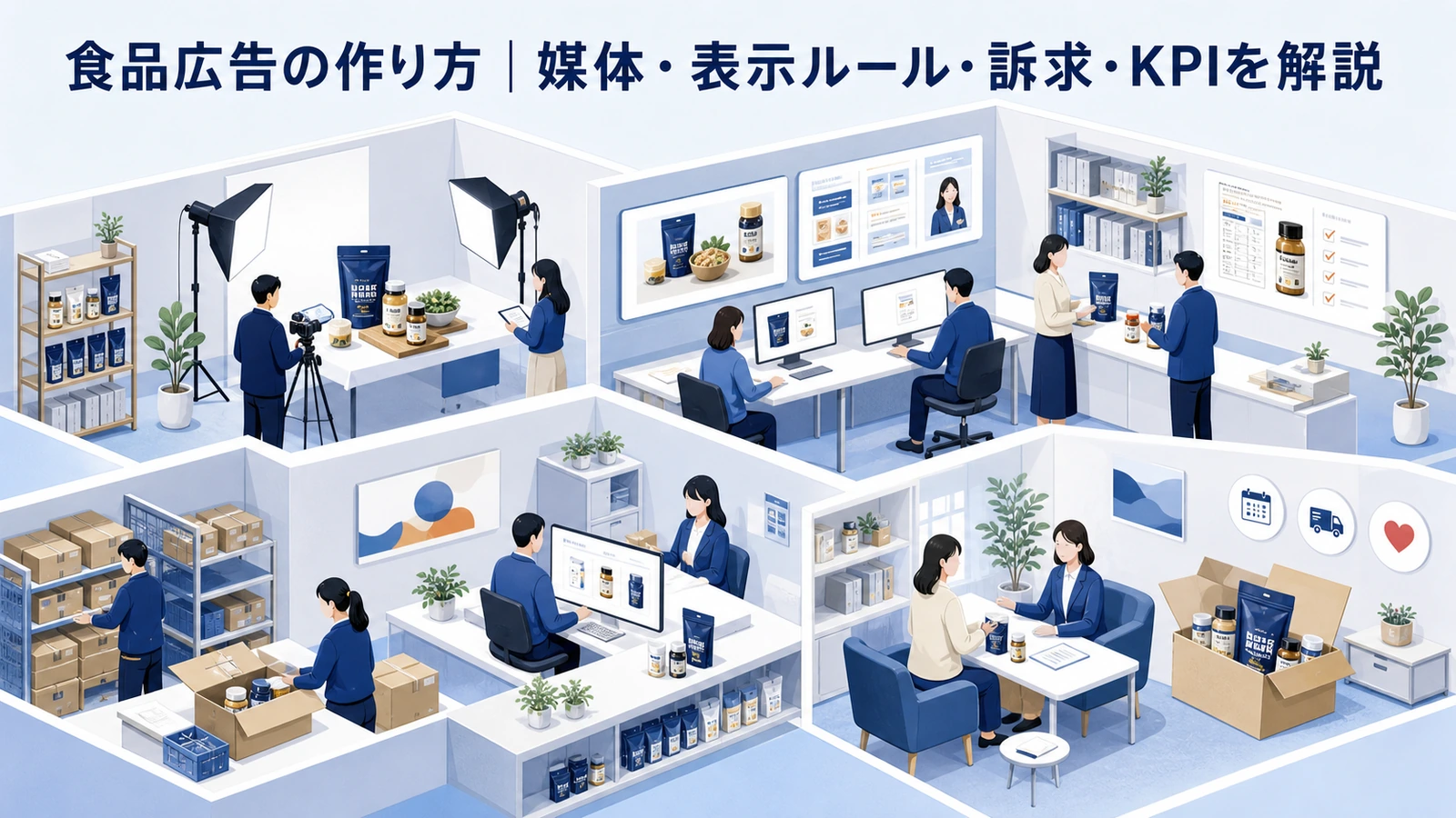 食品広告の作り方｜媒体・表示ルール・訴求・KPIを解説