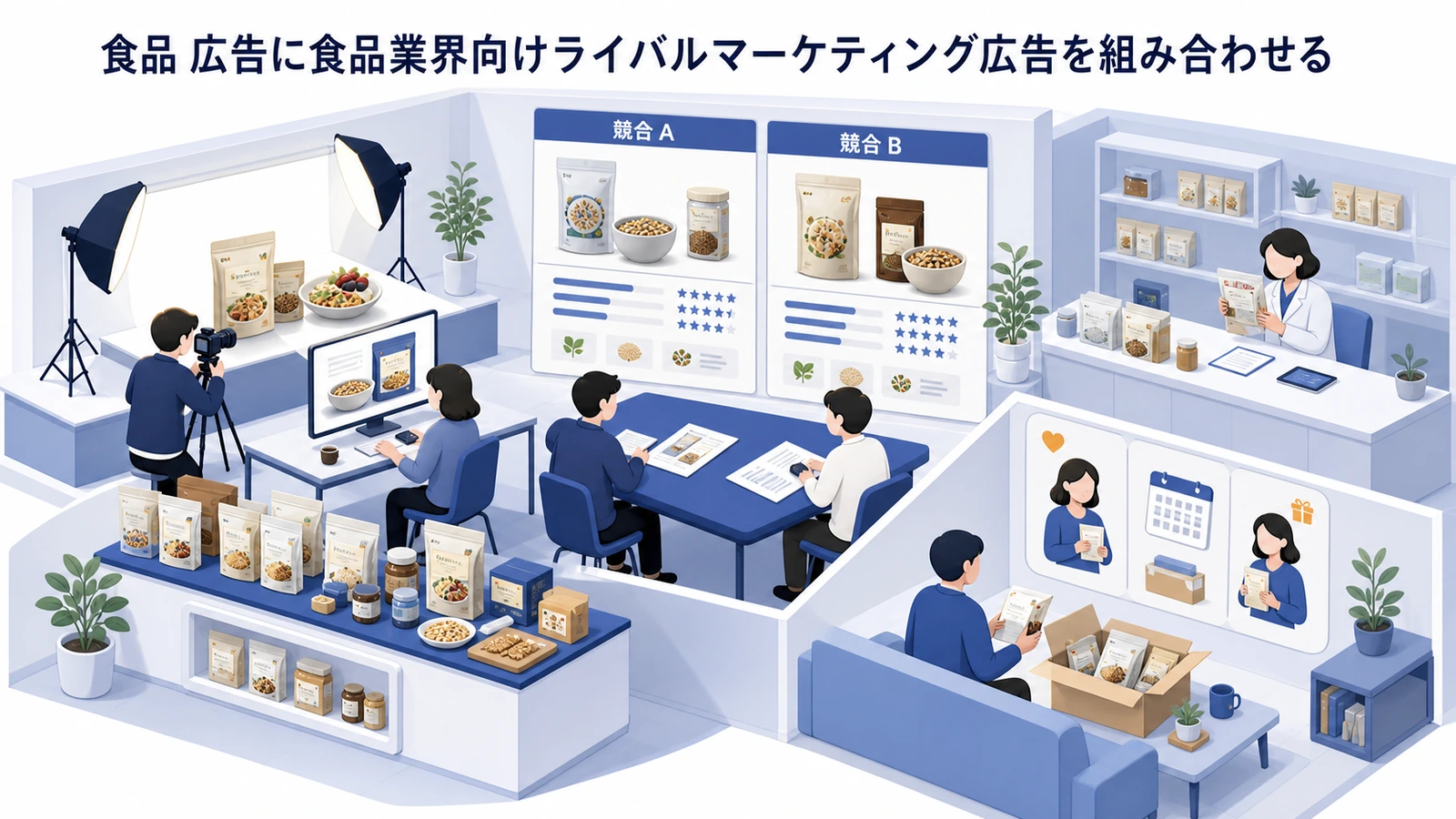 食品 広告に食品業界向けライバルマーケティング広告を組み合わせる