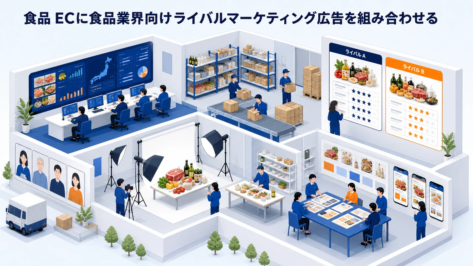 食品 ECに食品業界向けライバルマーケティング広告を組み合わせる