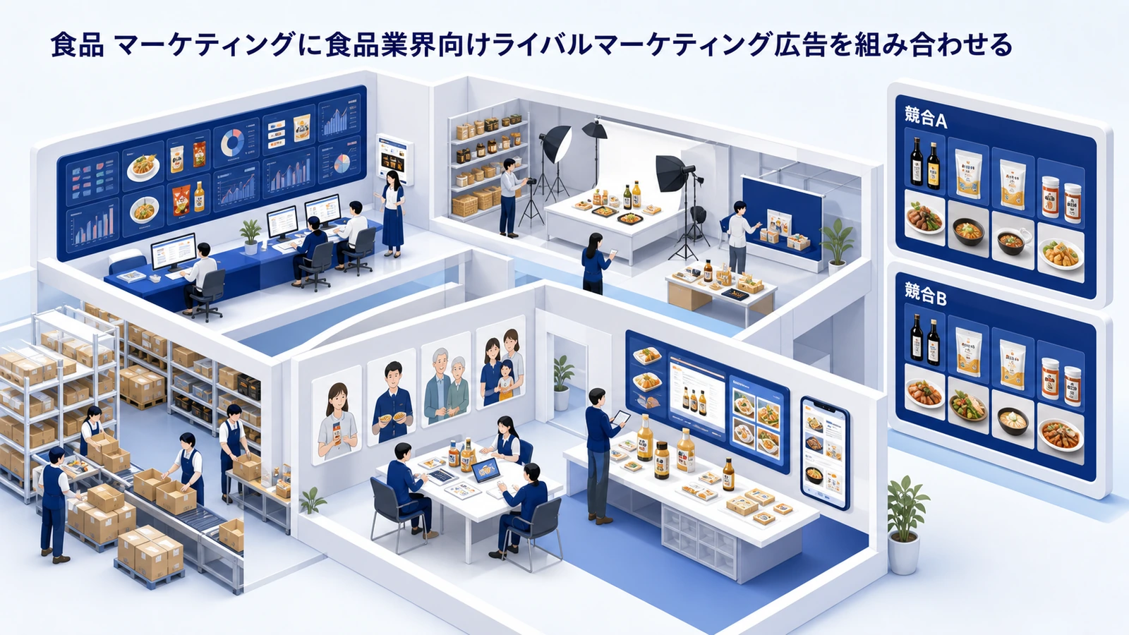 食品 マーケティングに食品業界向けライバルマーケティング広告を組み合わせる