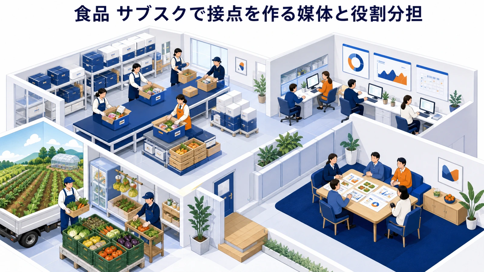 食品 サブスクで接点を作る媒体と役割分担