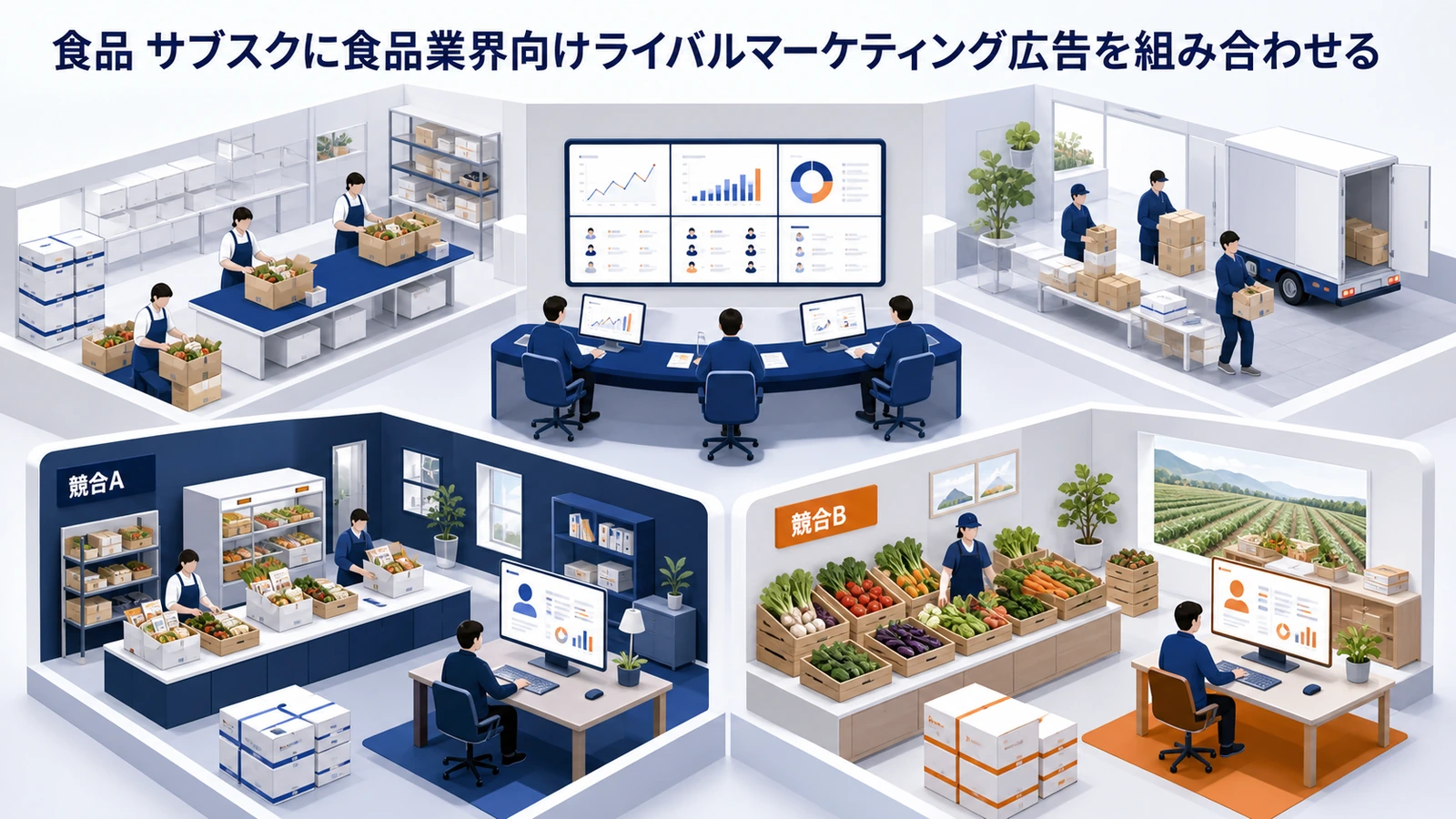 食品 サブスクに食品業界向けライバルマーケティング広告を組み合わせる