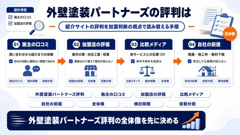 外壁塗装パートナーズの評判は？加盟審査と紹介の仕組みを解説
