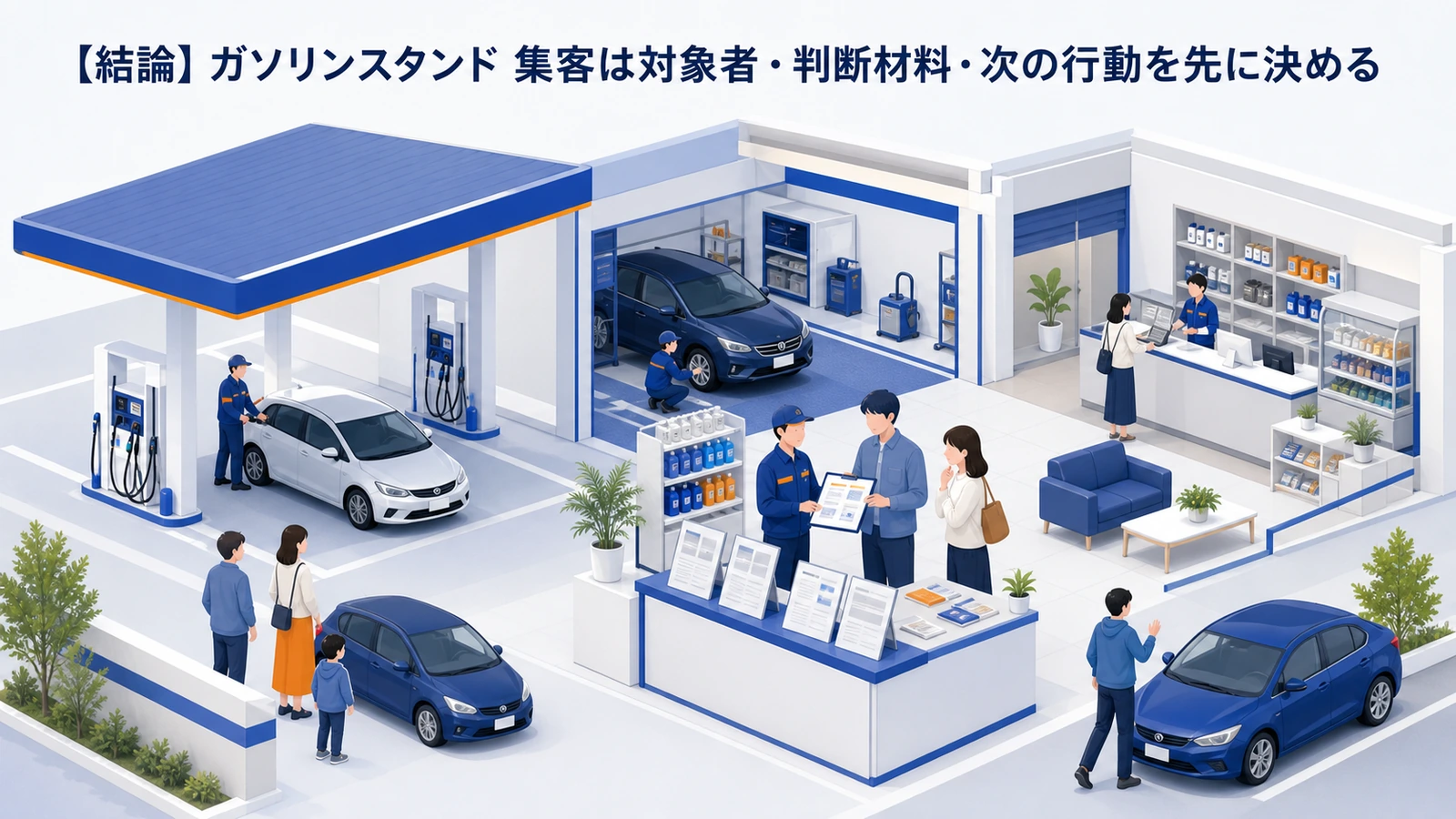 【結論】ガソリンスタンド 集客は対象者・判断材料・次の行動を先に決める