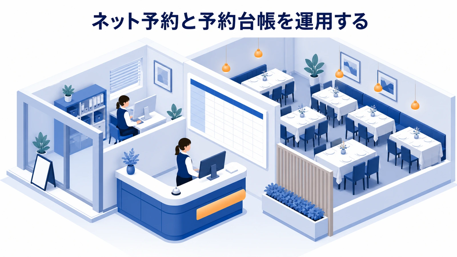 ネット予約と予約台帳を運用する