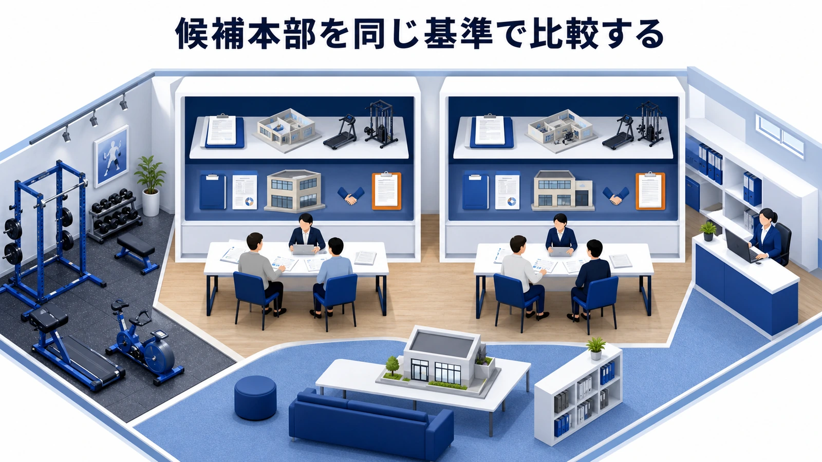 候補本部を同じ基準で比較する