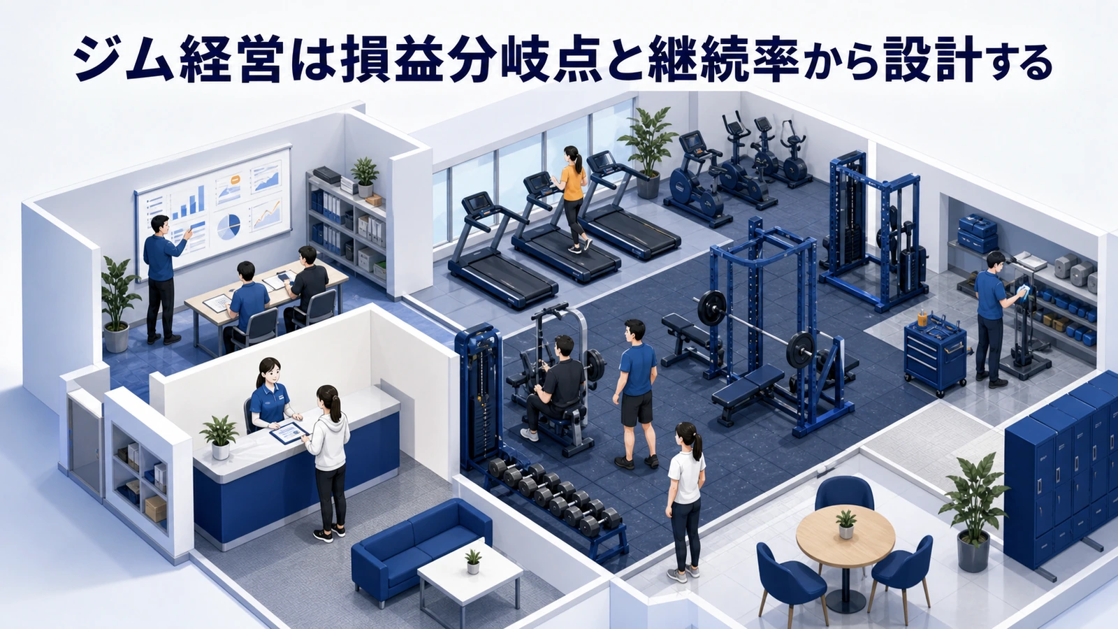 ジム経営は損益分岐点と継続率から設計する