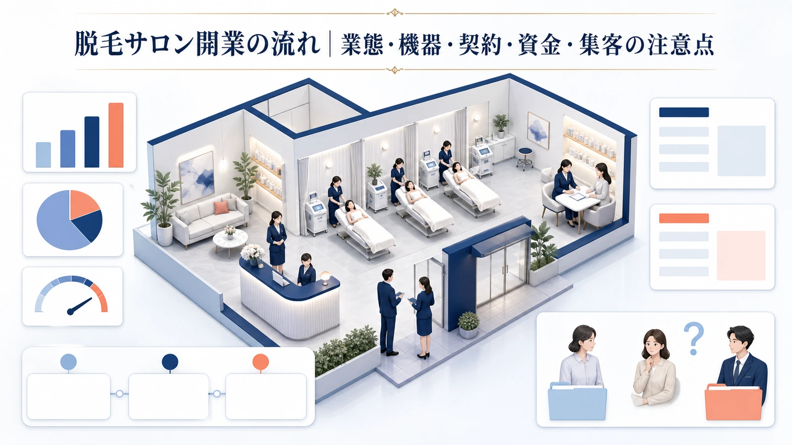 脱毛サロン開業の流れ｜業態・機器・契約・資金・集客の注意点