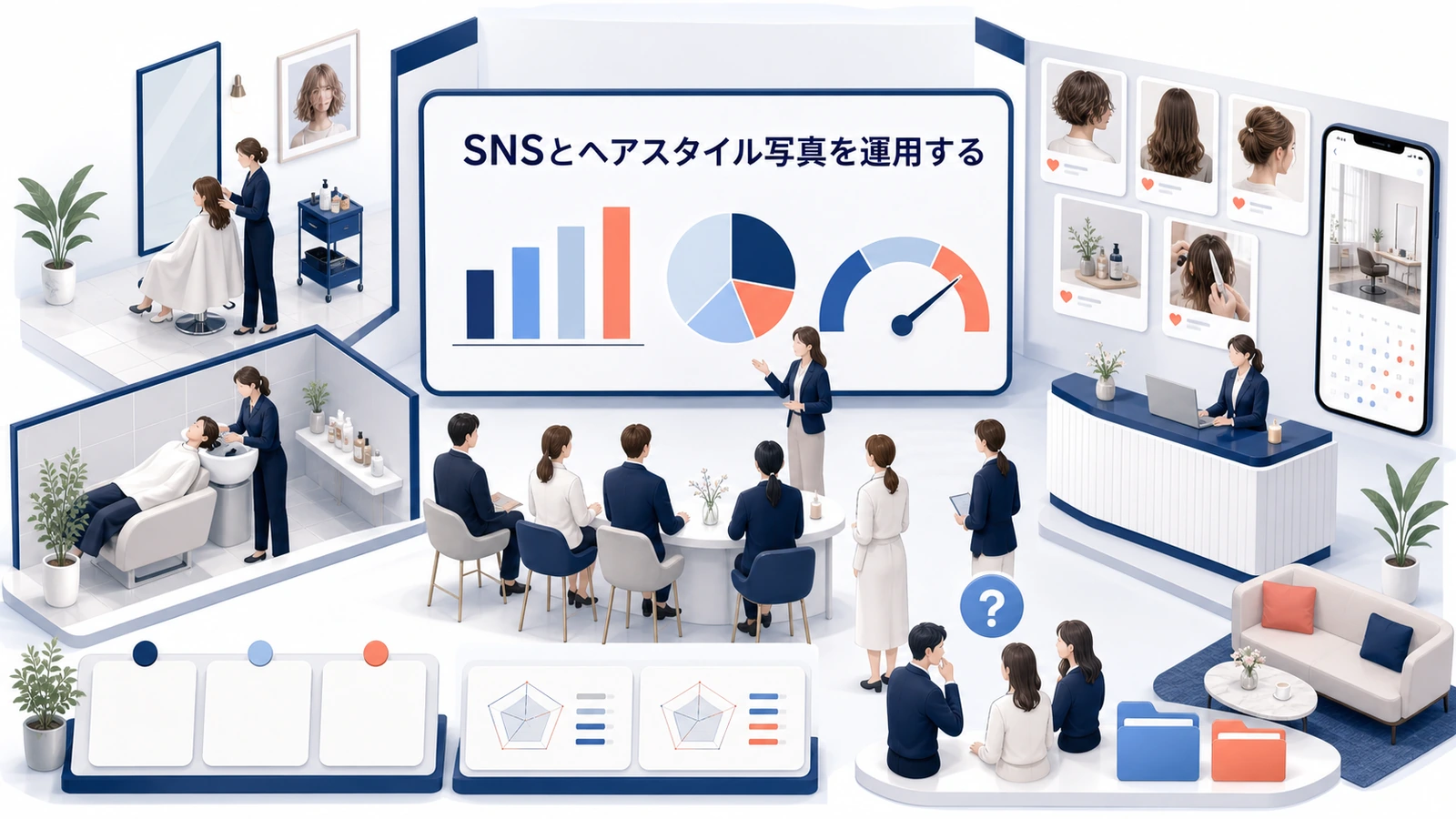 SNSとヘアスタイル写真を運用する