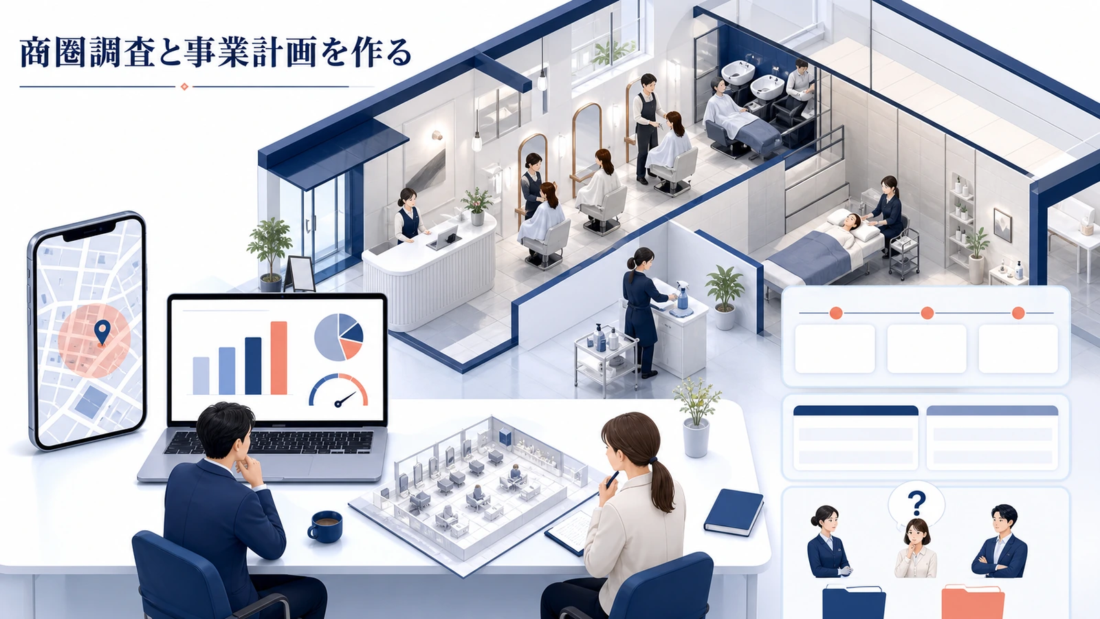 商圏調査と事業計画を作る