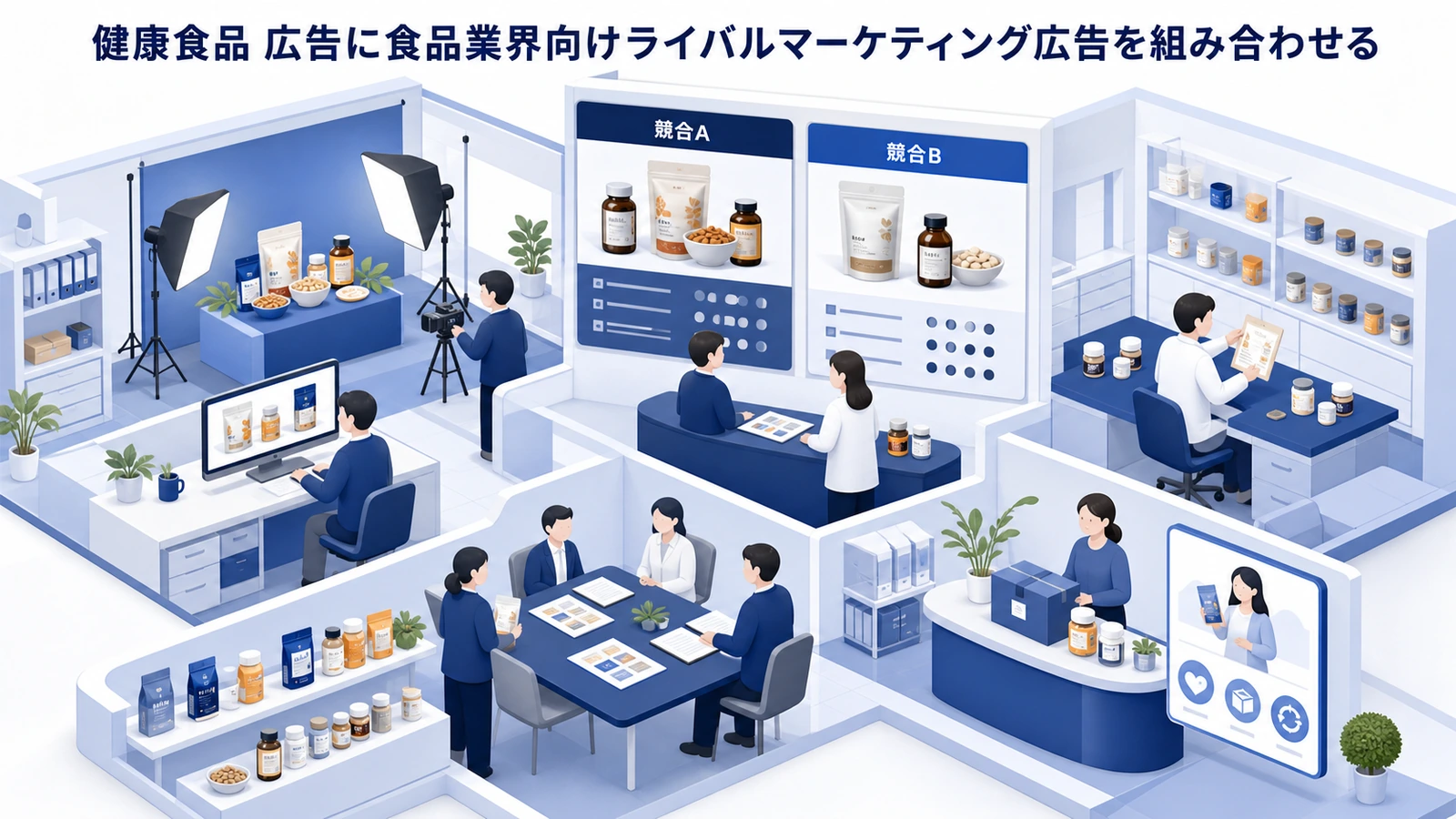 健康食品 広告に食品業界向けライバルマーケティング広告を組み合わせる