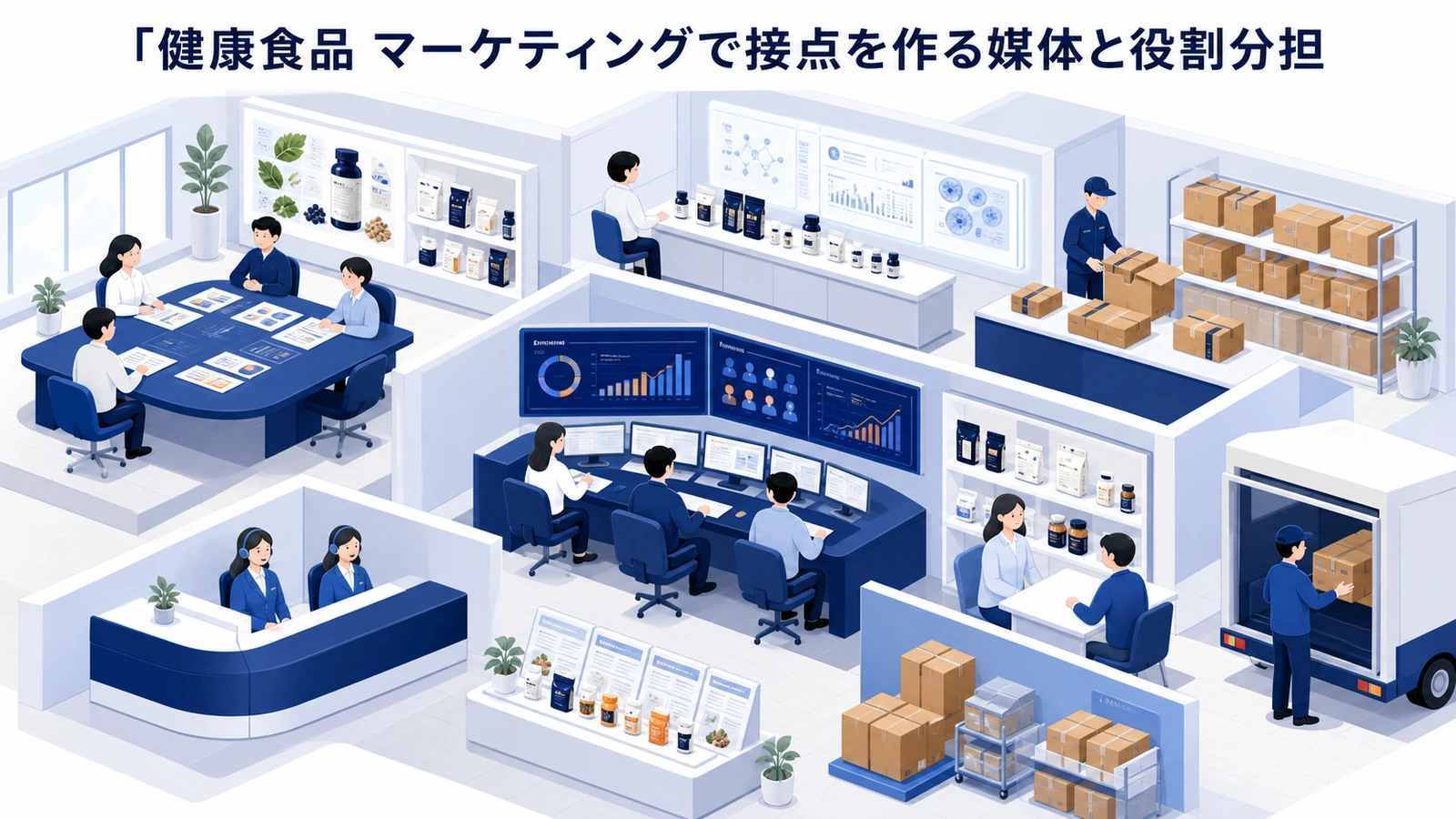 健康食品 マーケティングで接点を作る媒体と役割分担