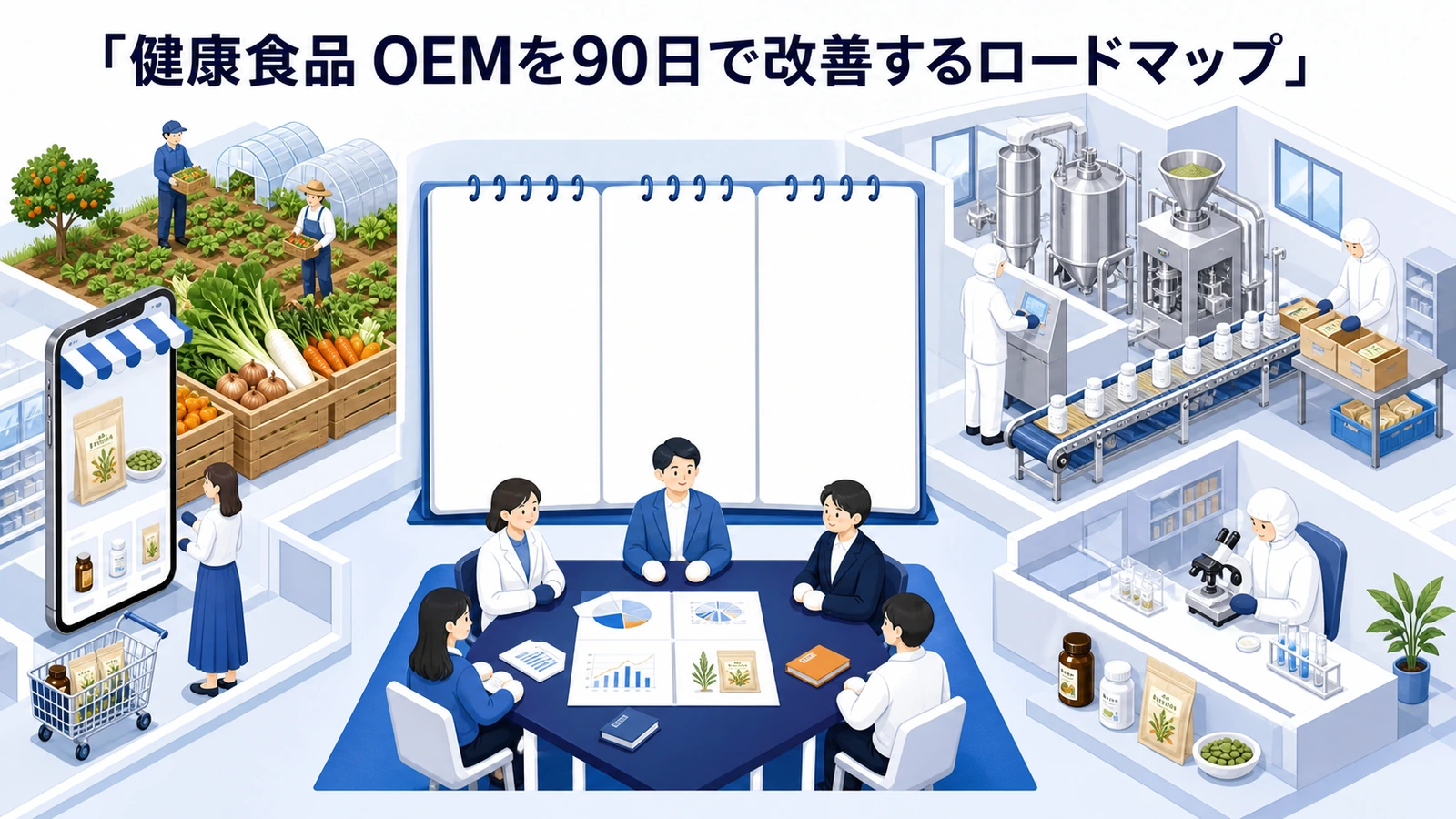 健康食品 OEMを90日で改善するロードマップ