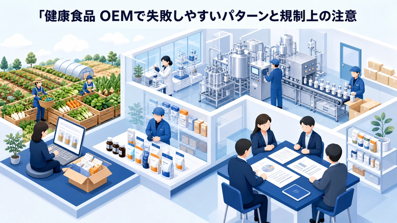 健康食品 OEMで失敗しやすいパターンと規制上の注意