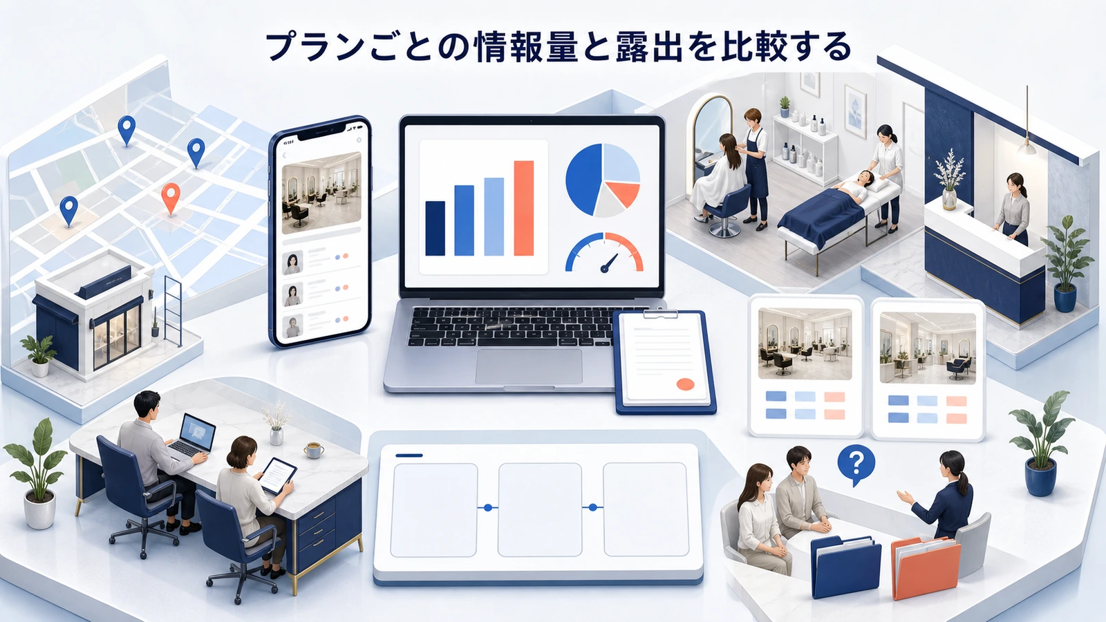 プランごとの情報量と露出を比較する