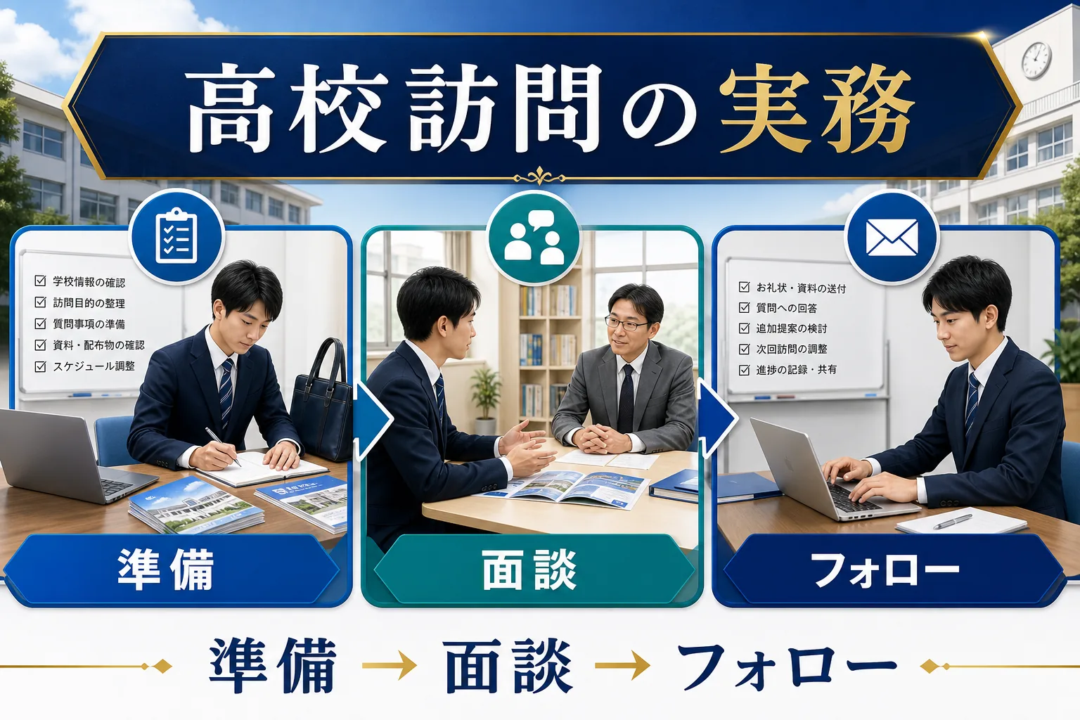 高校訪問は学校説明より進路指導との情報交換を優先するを実務で判断するためのImage 2.0図解