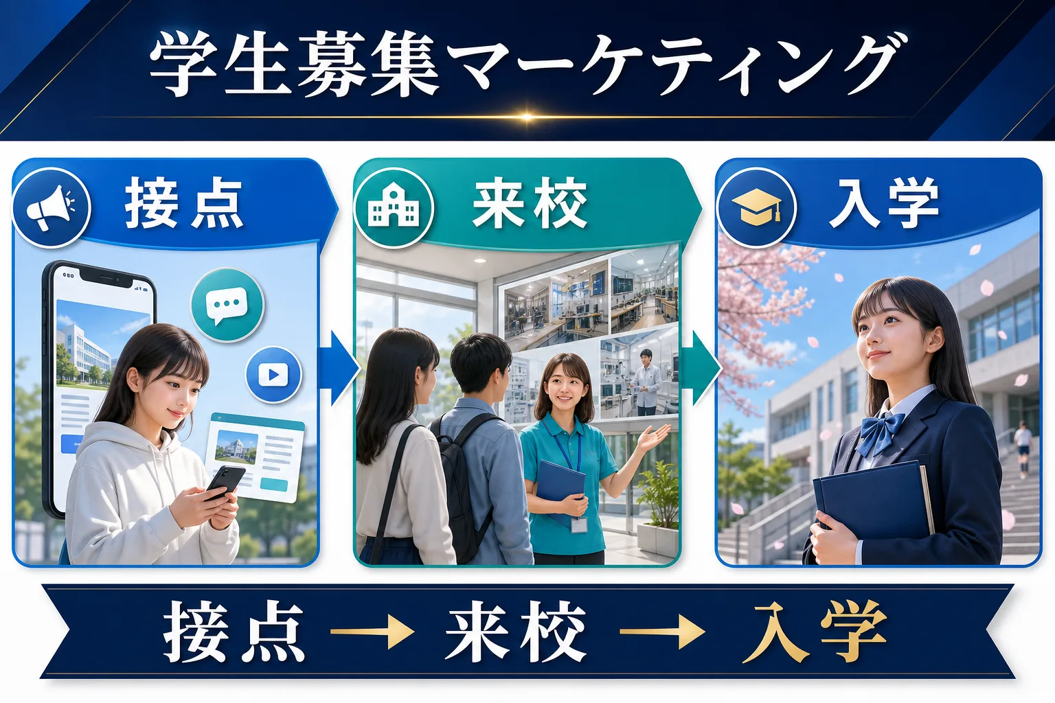 問い合わせ後の追客を学年・関心・温度感で変えるを実務で判断するためのImage 2.0図解