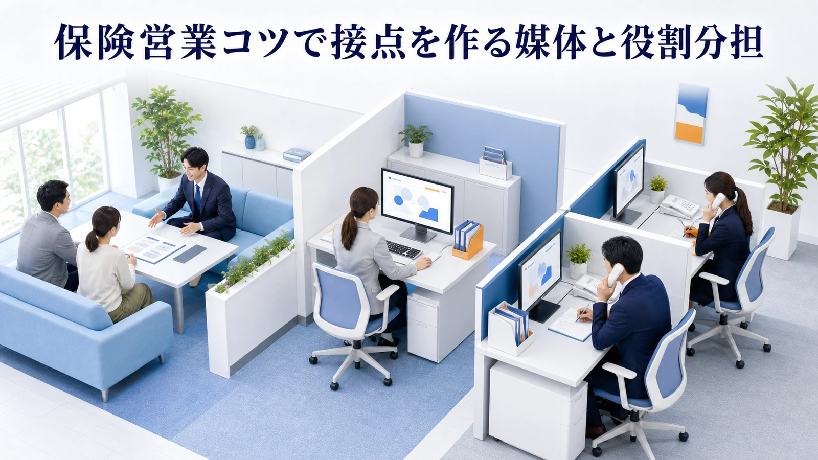 保険営業コツで接点を作る媒体と役割分担
