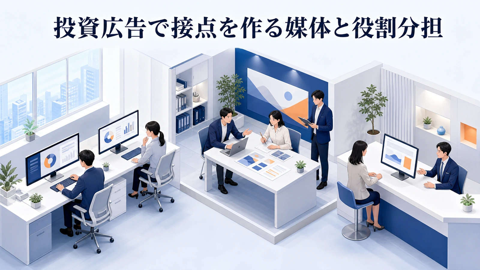 投資広告で接点を作る媒体と役割分担