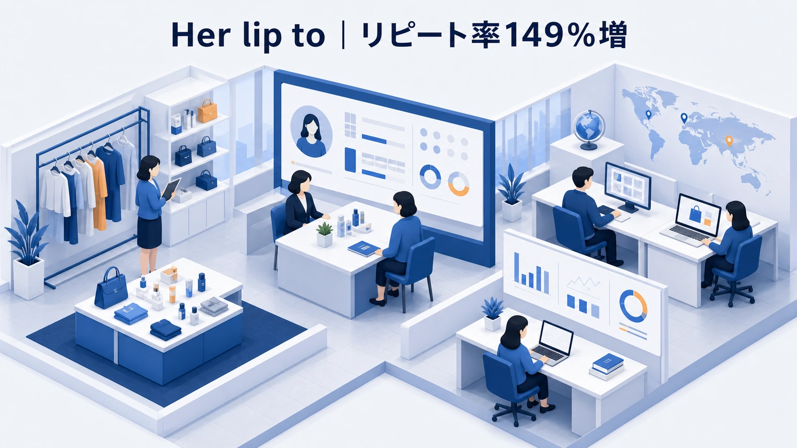 Her lip toがリピート率149％増と越境EC売上400％増を実現した事例イメージ