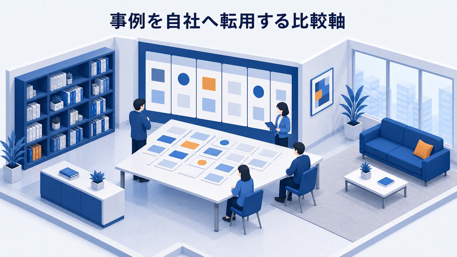 マーケティング成功事例を自社へ転用する比較軸の図解